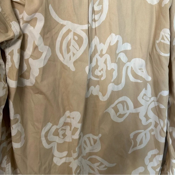 Gene Ewing Bis Bis Vintage Beige and White Button Down Floral Shirt Sz Md - Picture 10 of 11